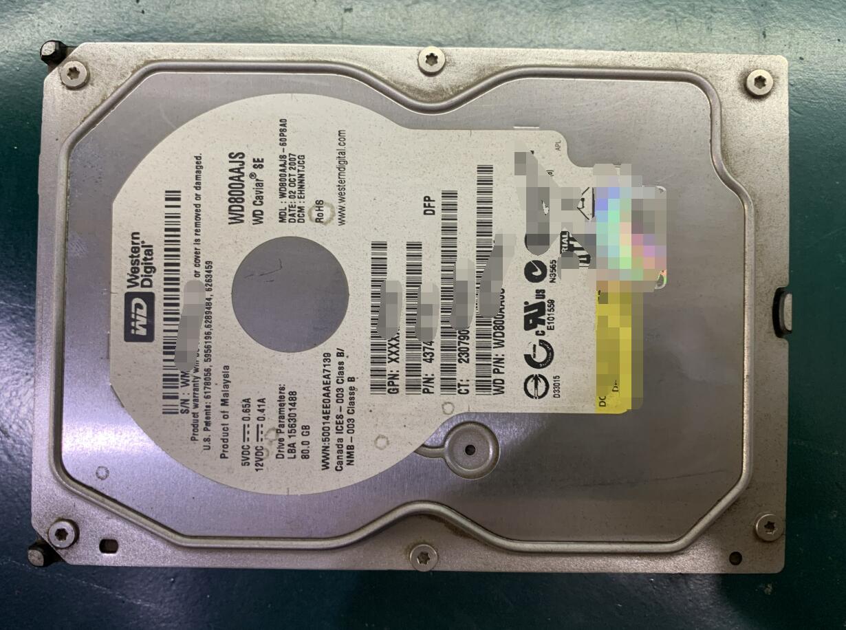 wd800aajs 西数80g硬盘恢复成功