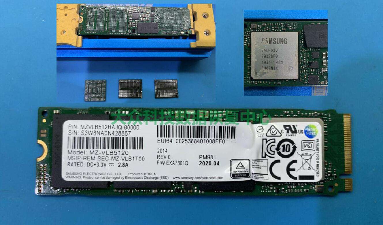 三星pm981-mzvlb512hajq 主控s4lr020数据恢复成功案例